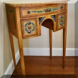 F10. Painted side table with 3 drawers. 31”h x 21”w x 13”d 